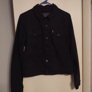 Levi's Woman Black Denim Crop Jacket